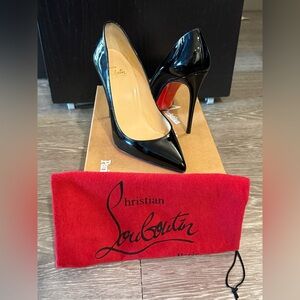 Christian Louboutin Black Patent Pigalle Follies 100 35 5